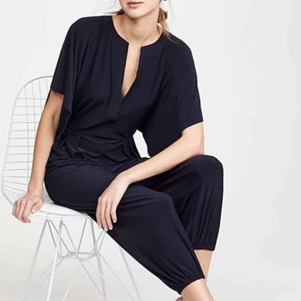 Norma Kamali Rectangle Jog Jumpsuit Size M/38 Midnight - NWT